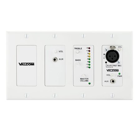 VALCOM In-Wall Mixer W/Remote Input Module, Wh V-9985-W